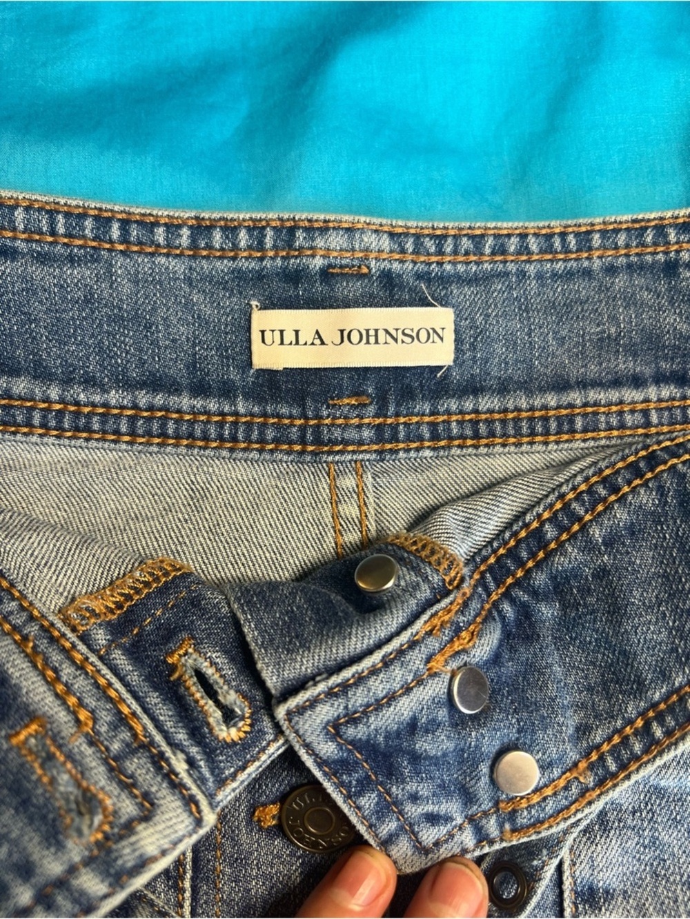 Ulla Johnson High Rise Wide Leg Belted Jeans Size 6 - Picture 8 of 15